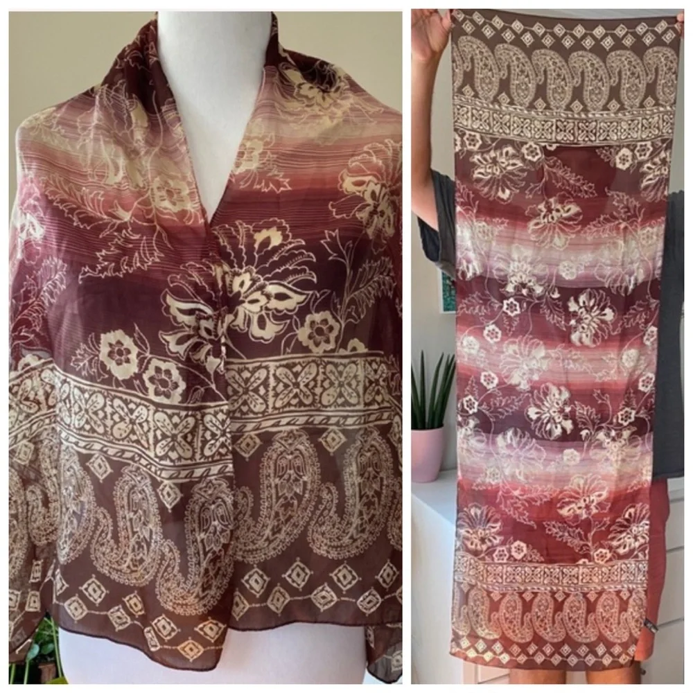 Vintage Saldarini Silk Hawaiian Tiki Scarf 60s/70s